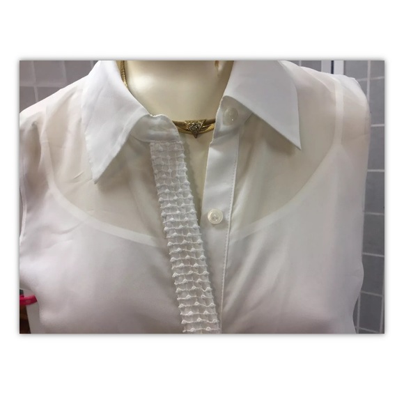 Chico’s/Catherine,blouses(2),white,formal, sizeS.: - Picture 5 of 12